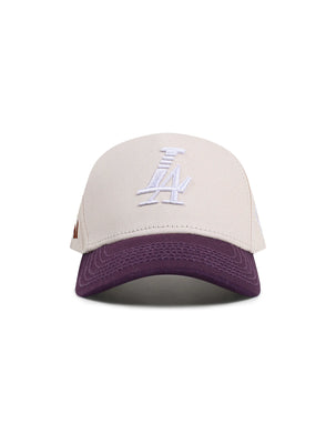 Reference Mens Paradise LA Hat - Cream/Purple