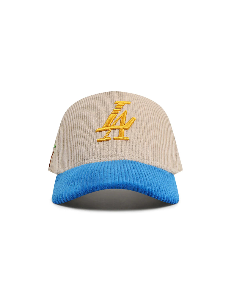 Reference Mens Paradise LA Corduroy Hat - Cream/Blue/Yellow