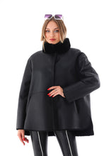Load image into Gallery viewer, The Luxera Reversible Black Shearling Women Leather Jacket