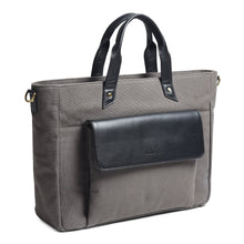 Load image into Gallery viewer, Voyager Canvas Leather Briefcase, Gray