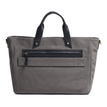 Load image into Gallery viewer, Voyager Canvas Leather Briefcase, Gray