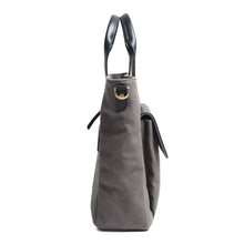 Load image into Gallery viewer, Voyager Canvas Leather Briefcase, Gray