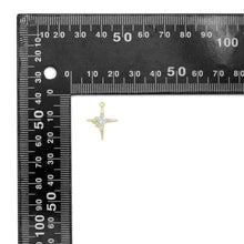 Load image into Gallery viewer, Gold Silver Clear CZ North Star Charm, Sku#A193