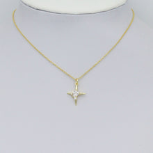 Load image into Gallery viewer, Gold Silver Clear CZ North Star Charm, Sku#A193