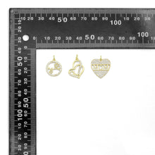 Load image into Gallery viewer, Clear CZ Gold Silver Round Heart Mother Day Charm Pendant,Sku#A498