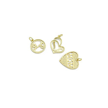 Load image into Gallery viewer, Clear CZ Gold Silver Round Heart Mother Day Charm Pendant,Sku#A498
