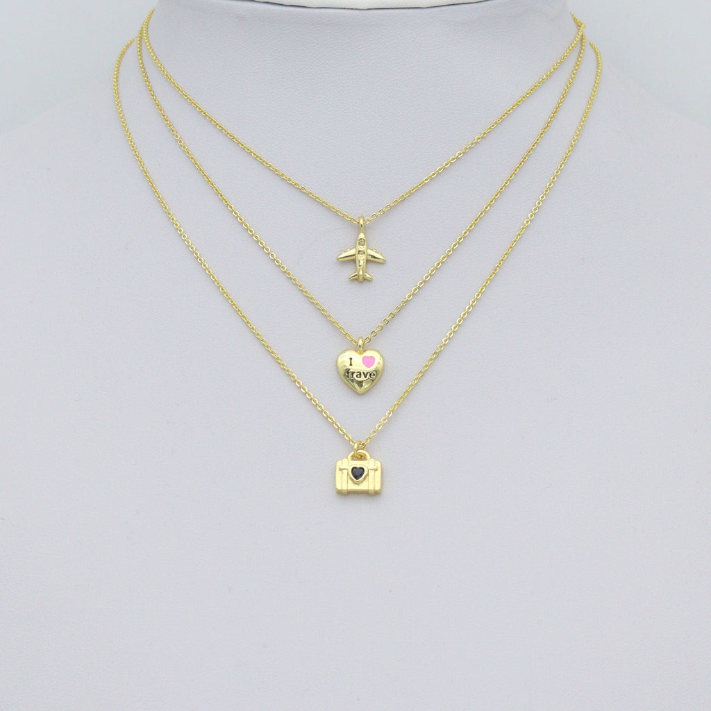 Air Plane I Love Travel Heart Camera Purse Charm Pendants,Sku#LD743