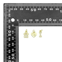 Load image into Gallery viewer, Clear CZ Gold Paw Horn Heart Bone Charm Pendant,Sku#LD750