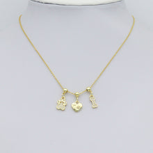 Load image into Gallery viewer, Clear CZ Gold Paw Horn Heart Bone Charm Pendant,Sku#LD750