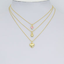 Load image into Gallery viewer, CZ Gold Heart Ram's Horn Charm Pendant,Sku#LD752