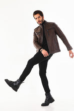 Load image into Gallery viewer, The Rossi Dark Brown Leather Men Jacket