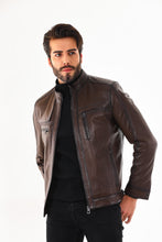 Load image into Gallery viewer, The Rossi Dark Brown Leather Men Jacket