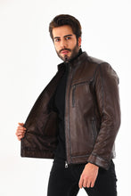 Load image into Gallery viewer, The Rossi Dark Brown Leather Men Jacket