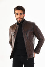 Load image into Gallery viewer, The Rossi Dark Brown Leather Men Jacket