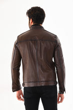 Load image into Gallery viewer, The Rossi Dark Brown Leather Men Jacket