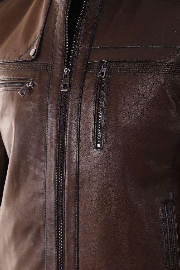 The Rossi Dark Brown Leather Men Jacket