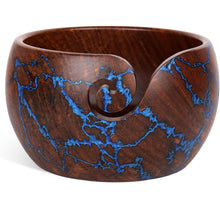 Load image into Gallery viewer, Handcrafted Rosewood Yarn Bowl with Unique Resin Accents
