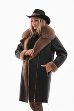 Load image into Gallery viewer, The Onyx Caramel Shearling &amp; Fox Fur Leather Women Jacket
