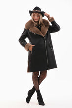 Load image into Gallery viewer, The Onyx Caramel Shearling &amp; Fox Fur Leather Women Jacket