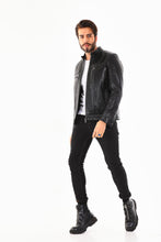Load image into Gallery viewer, The Rossi Black Leather Men Jacket