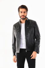 Load image into Gallery viewer, The Rossi Black Leather Men Jacket