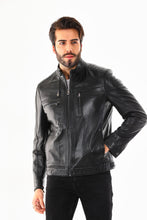 Load image into Gallery viewer, The Rossi Black Leather Men Jacket