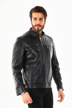 Load image into Gallery viewer, The Rossi Black Leather Men Jacket