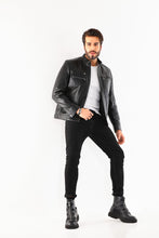 Load image into Gallery viewer, The Rossi Black Leather Men Jacket