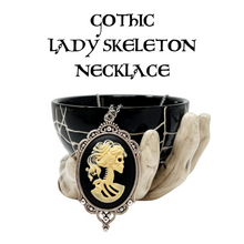 Load image into Gallery viewer, Gothic Skeleton Lady Necklace Black Cameo Victorian Lolita Jewelry