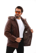 Load image into Gallery viewer, The Bergamo Brown Shearling Leather Men Jacket
