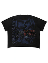 Load image into Gallery viewer, Paper Money Rags to Riches Rhinestone Cropped Tee - Black