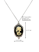 Load image into Gallery viewer, Gothic Skeleton Lady Necklace Black Cameo Victorian Lolita Jewelry