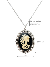 Load image into Gallery viewer, Gothic Lolita Lady Skeleton Necklace Victorian Cameo Dark Romantic Jewelry silver or bronze