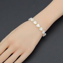 Load image into Gallery viewer, Freshwater Pearl with Mother of Pearl Heart necklace Bracelet, sku#EF677