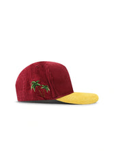 Load image into Gallery viewer, Reference Paradise La Corduroy Hat - Burgundy/Yellow