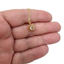 Load image into Gallery viewer, Tiny Sun Necklace Gold Dainty Celestial Charm Minimal Jewelry