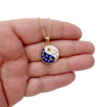 Load image into Gallery viewer, Vintage Yin Yang Coin Necklace Gold Sun Moon Celestial Jewelry