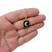 Load image into Gallery viewer, Vintage Crescent Moon Coin Necklace Gold Celestial Minimalist Jewelry
