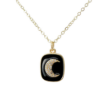 Load image into Gallery viewer, Vintage Crescent Moon Coin Necklace Gold Celestial Minimalist Jewelry