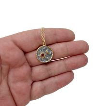 Load image into Gallery viewer, Sun and Moon Necklace Gold Celestial Friendship Coin Pendant Jewelry