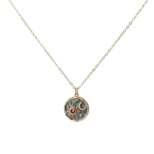 Load image into Gallery viewer, Sun and Moon Necklace Gold Celestial Friendship Coin Pendant Jewelry