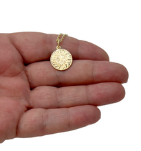 Load image into Gallery viewer, Vintage Sun Coin Necklace Gold Celestial Pendant Minimal Jewelry