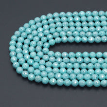 Load image into Gallery viewer, Mystic Silverite Plated Faceted Emerald Jade beads, U343