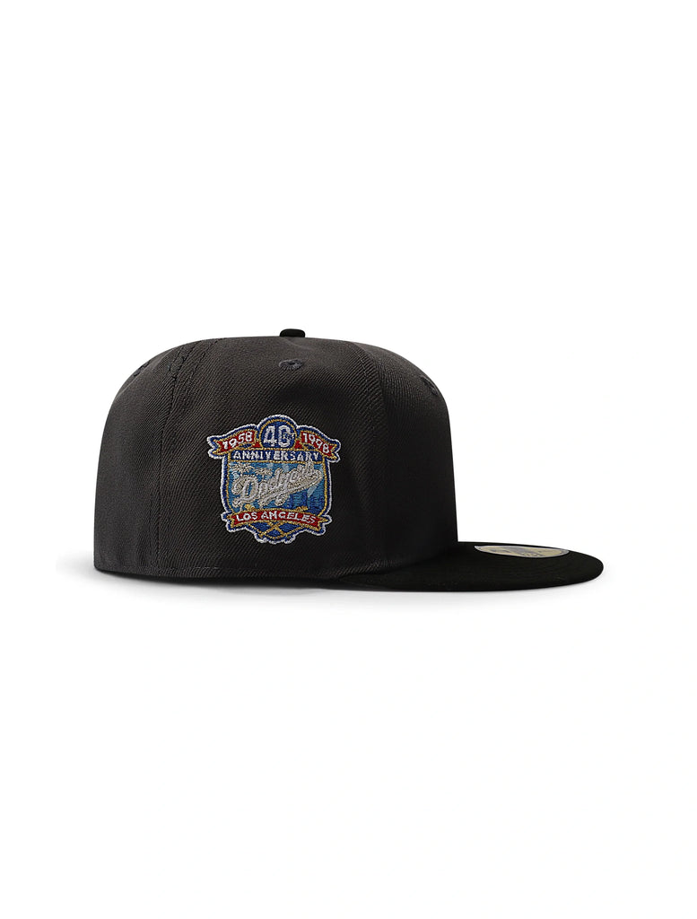 New Era 5950 Dodgers 40th Anniversary Patch Hat - Charcoal