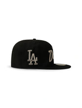 Load image into Gallery viewer, New Era 5950 Dodgers Side LA Metallic Script Hat - Black/Silver