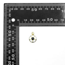 Load image into Gallery viewer, Black White Enamel Soccer Shape Pendant, sku#F1354