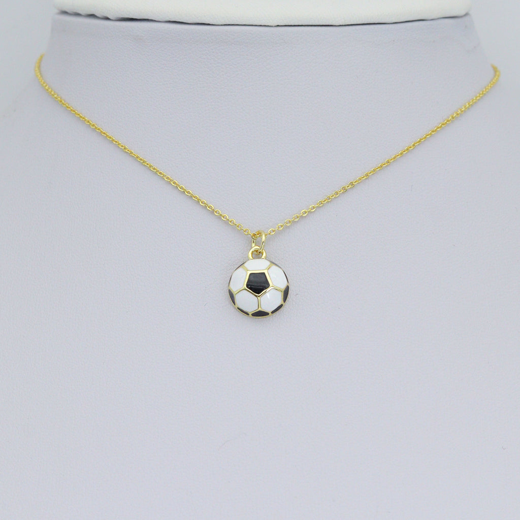Black White Enamel Soccer Shape Pendant, sku#F1354