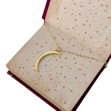 Load image into Gallery viewer, Vintage Style Crescent Horn Necklace Gold Jewelry