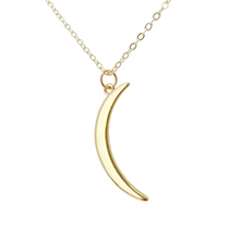 Load image into Gallery viewer, Vintage Style Crescent Horn Necklace Gold Jewelry