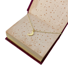 Load image into Gallery viewer, Vintage Tiny Crescent Moon Necklace Gold Minimalist Celestial Jewelry
